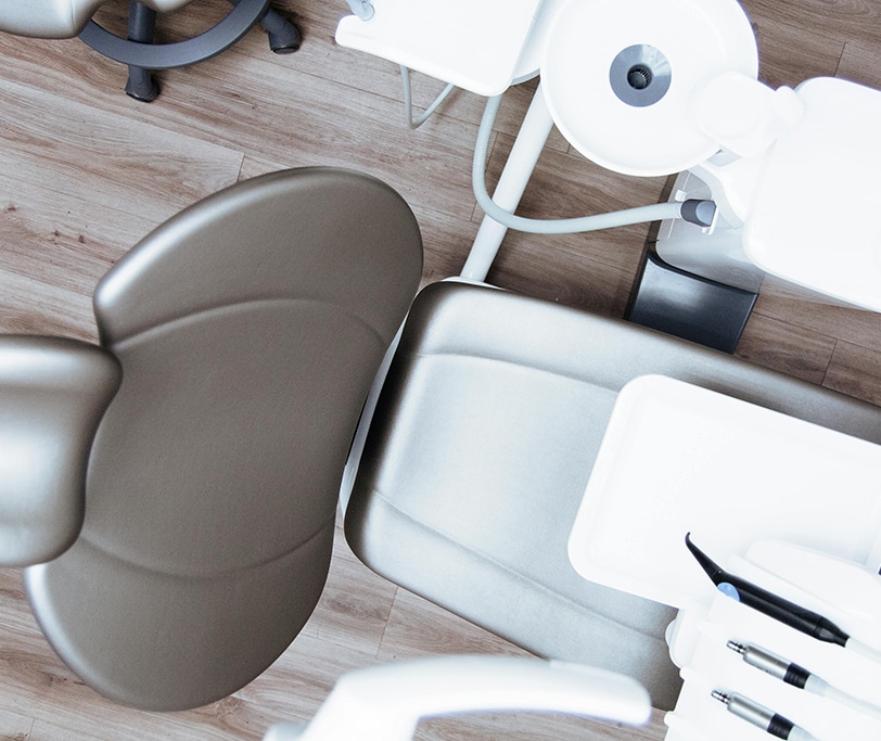 Top down of a dental chair